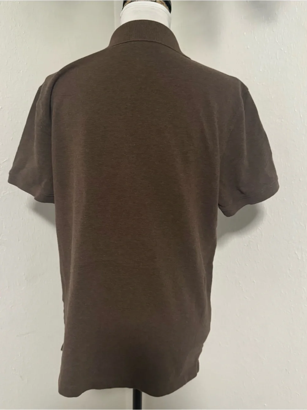 Banana Republic Men’s Pique Medium Brown Logo BR Collar Short-Sleeve Polo EUC